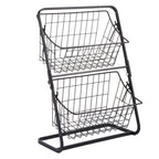 Cesto Organizador Duplo de Cozinha de Inox