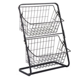 Cesto Organizador Duplo de Cozinha de Inox