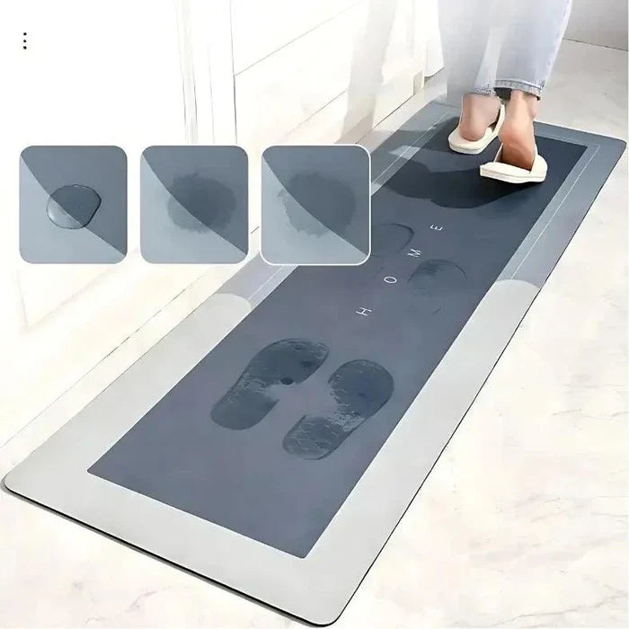 Tapete para Cozinha Minimalista Antiderrapante Absorvente