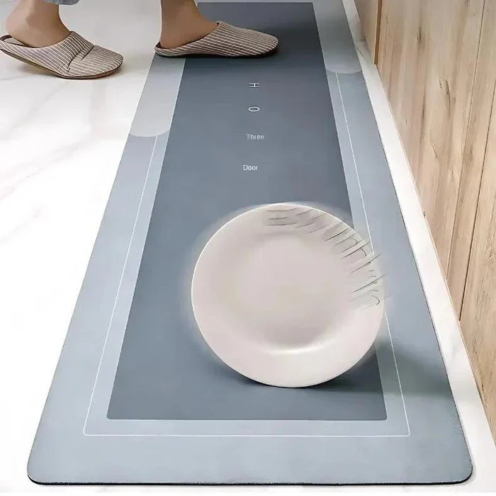 Tapete para Cozinha Minimalista Antiderrapante Absorvente